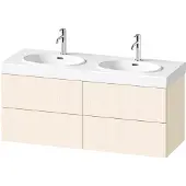 Duravit Balcoon Waschtischunterbau, wandhängend, 4 Schubkästen, 1184x509x471mm, BA47250JDID0000, Farbe: Elfenbein Strukturiert Matt / Elfenbein Matt