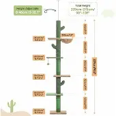 Markenlos Kratzbaum Cactusform – Mehrere Plattformen und Hängematte