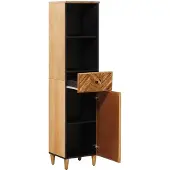 vidaXL Badezimmerschrank Braun 38 x 33,5 x 160 cm Massivholz Mango