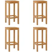 vidaXL Barhocker 4 stk. Natur Massivholz Teak