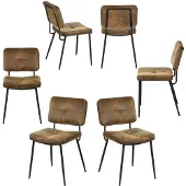 Meubles Cosy 6er-Set Esszimmerstühle im Industrial-Stil aus Kunstwildleder – KAROMI