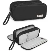 OEM Schulranzenetui, Grosse Schreibtischschublade, 3-teiliges Etui, Schreibbehälter, (Schwarz)