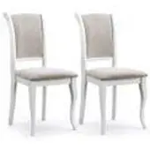 Feldmann-Wohnen Esszimmerstühl Olivia Küchenstuhl weiß beige 2er Set