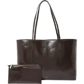 Calvin Klein LV04F3537G FOIL LOGO GLOSSY TOTE PO Brown