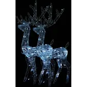 Syfax LED-Rentiere 2 Stk. Acryl 120 cm Kaltweiß