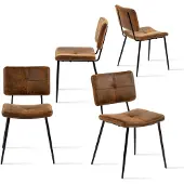 Meubles Cosy Set aus 4 Esszimmerstühlen im Industrial-Stil aus Kunstwildleder – POMONA