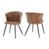 Meubles Cosy 2er-Set Esszimmer Sessel im Industrial-Stil aus WildKunstleder – DONCIC