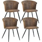 Meubles Cosy 4er-Set Esszimmer Sessel im Industrial-Stil aus WildKunstleder – DONCIC