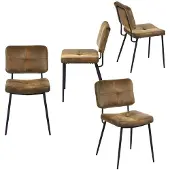 Meubles Cosy 4er-Set Esszimmerstühle im Industrial-Stil aus Kunstwildleder – KAROMI