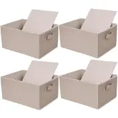 OEM Klappbare Aufbewahrungsboxen, 4er-Pack, 39x29x20cm, Beige Stoff