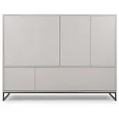 Beautysofa | Kommode GIANA – Moderne Türkommode mit 5 Schränken, stilvolle Kombikommode in Sandbeige