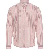 Casual Friday Leinenhemd "Leinenhemd CFRissa Linen Striped", Herren, Gr. M, N-Gr, rosa (rose smoke check), Obermaterial: 80% Leinen LI. 20% Baumwolle CO., Hemden Leinenhemd