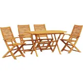 vidaXL Garten Essgruppe 5 stk. Braun Massivholz Akazie