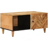 Syfax Couchtisch Braun 80 x 50 x 40 cm Massivholz Mango