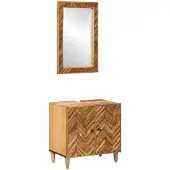 vidaXL Badezimmerschrank-Set 2 stk. 62 x 33 x 58 cm Massivholz Mango