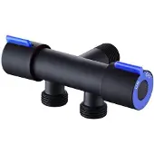 OEM Badezimmer-Wasserhahn aus Edelstahl mit Doppelbedienung und Doppelgriff - schwarz