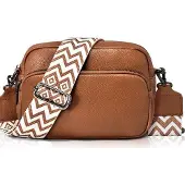 OEM Kompakte Crossbody-Tas aus Kunstleder mit abnehmbarem Schultergurt, braun