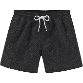 Bench Badehose ., Herren, Gr. L, N-Gr, schwarz (schwarz, bedruckt), Recycling-Polyester, Badehosen Badehose, mit modernem Logoschriftzug