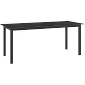 Syfax Gartentisch Schwarz 190x90x74 cm Aluminium und Glas