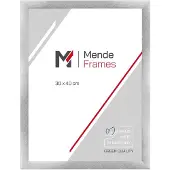 MendeFrames Holzrahmen Massivholz mit Museumsglas 10x30 cm Silber