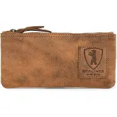 OEM Lederetui mit YKK-Schnellverschluss, robustes Etui für Stifte und Accessoires - braun