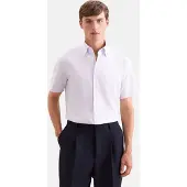 Seidensticker Businesshemd "Schwarze Rose", Herren, Gr. L (41), normale Ärmellängen, weiß (rosé), 100% Baumwolle, kariert, tailored fit, Hemden Businesshemd, Shaped 1/2 Covered-Button-Down-Kragen Karo