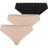 BOSS Tanga "3P MICRO THONG", Damen, Gr. XL, beige (open miscellaneous 998), Webqualität, Obermaterial: 80% Polyamid, 20% Elasthan, körpernah, Unterhosen Tanga
