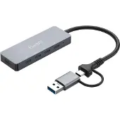 Ewent EW1151, USB Typ-C, USB Typ-C, 10000 Mbit/s, Grau, Aluminium, Kunststoff, 0,15 m