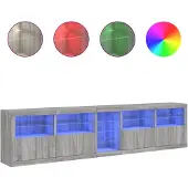 Syfax Sideboard mit LED-Leuchten Grau Sonoma 283x37x67 cm