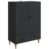 Syfax Sideboard Schwarz 66 x 34,5 x 95 cm Holzwerkstoff