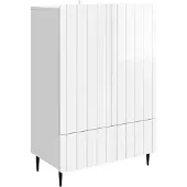 Syfax Sideboard Hochglanz Weiß 66 x 34,5 x 97 cm Holzwerkstoff