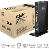 Club 3D CLUB3D USB Gen1 Type A Dual Display Docking Station, Kabelgebunden, USB 3.2 Gen 1 (3.1 Gen 1) Type-A, 1.4a, 3,5 mm, USB Typ-B, 10,100,1000 Mbit/s