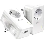 TP-LINK AV1000-Gigabit-Powerline-Adapter KIT mit Steckdose, 1000 Mbit/s, IEEE 1901, IEEE 802.3, IEEE 802.3ab, IEEE 802.3u, Type E/F, Gigabit Ethernet, 10,100,1000 Mbit/s, HomePlug AV2