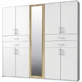 Wimex Kleiderschrank Taiga Drehtürenschrank 225x58x210cm weiß plankeneiche 9-türig (18920)
