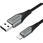 Vention LABHF, 1 m, Lightning, USB A, Männlich, Männlich, Aluminium, Grau