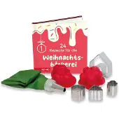 Roth Adventskalender Backen, gefüllt mit Ausstechformen, Zucker-Dekoren, inkl. Backrezepte-Buch