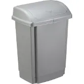 PLAST TEAM Vertriebs GmbH plast team Schwingdeckel-Abfalleimer 15 Liter silber