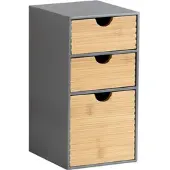 Kesper Organizer "Küchenregal, Aufbewahrungsbox, FSC-zertifiziert", grau, B:14cm H:27cm T:16cm, Bambus, Aufbewahrungsboxen, Organizer, Mini-Kommode mit 3 Schubladen