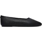 Calvin Klein Ballerina "OBLIQUE BALLERINA CUT LTH", Damen, Gr. 41, Textil, schwarz, Leder, unifarben, Schuhe Ballerina, Schlupfschuh, Flats, Loafer mit Textur, schmale Form