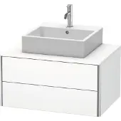 Duravit XSquare Konsolenwaschtischunterbau wandhängend, 2 Schubkästen, 800x400x548mm, XS491008484, Farbe: Weiß Supermatt Dekor