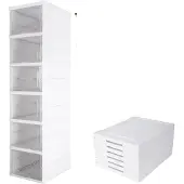 OEM Schuhaufbewahrungsbox, stapelbares Design, staubdicht und feuchtigkeitsbeständig, WEISS