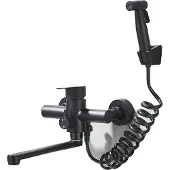 OEM Küchenarmatur, Wandmontage, Ausziehbarer Auslauf, Schwarz