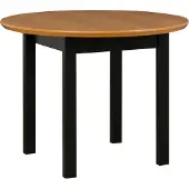 LeafDesign Runder ausziehbarer Esstisch Poli 1 aus Eichenfurnier Schwarz Ø 100-130 cm H 75 cm