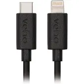 Veho VCL-004-MFI-C-20CM, 0,2 m, Lightning, USB C, Männlich, Männlich, Schwarz