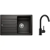 BLANCO Schwarzes spülbecken- und mischbatterie-set 527917