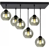 FKL DESIGN Home Deco Deckenlampe Pendellampe Kugel Schwarz Grau Weiß (N100-DH6Q)