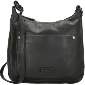 Christian Wippermann Damen Tasche Schultertasche Umhängetasche Crossover Bag Leder Optik Handtasche Schwarz