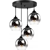 FKL DESIGN Home Deco Deckenlampe Pendellampe Kugel Schwarz Kupfer Transparent