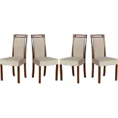 LeafDesign Esszimmerstuhl 4x "Roma 5", nussbaum, paros 2