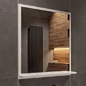 Hajduk furniture Badspiegel mit Ablage 60x70 cm Weiß – Badezimmerspiegel Wandspiegel